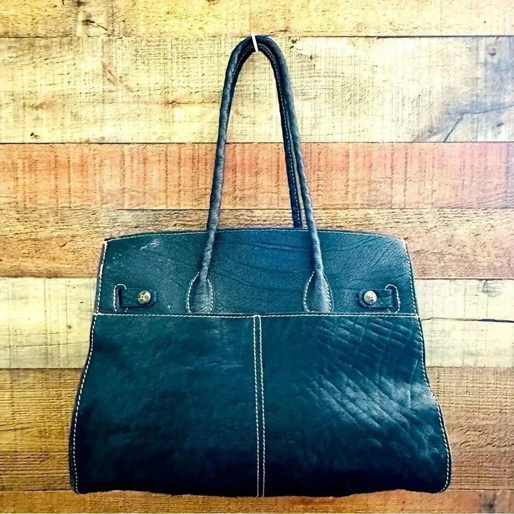 Patricia Nash Rodano Heavy Grain Pebbled Leather Satchel - Picture 2 of 10
